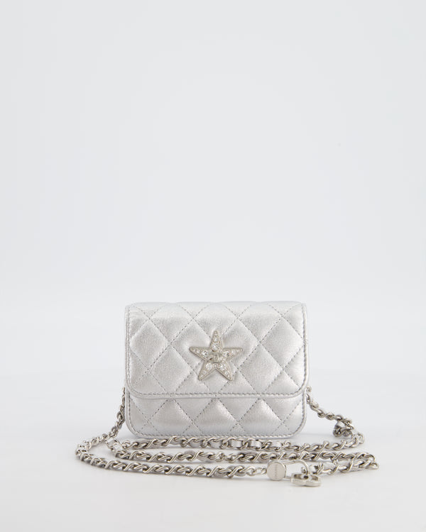 Chanel Star Motif Chain Micro Bag in Lambskin Leather with Silver Hardware
