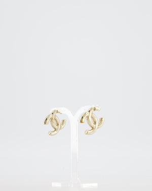 Chanel CC Logo Stud Earrings in Gold