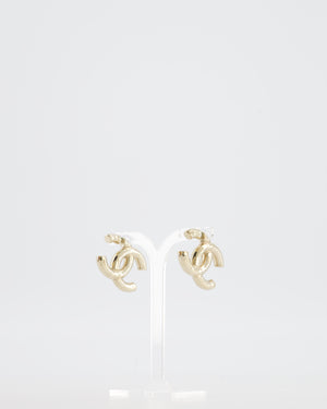 Chanel CC Logo Stud Earrings in Gold