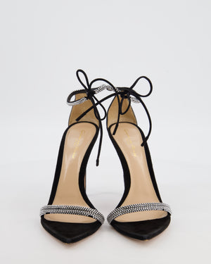 Gianvito Rossi Montecarlo Crystal Embellished Sandals in Black Suede Size EU 39