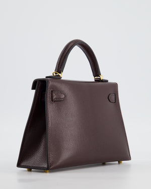 *SUPER HOT* Hermès Mini Kelly II 20 Bag In Rouge Sellier Chèvre Chamkila Leather with Gold Hardware