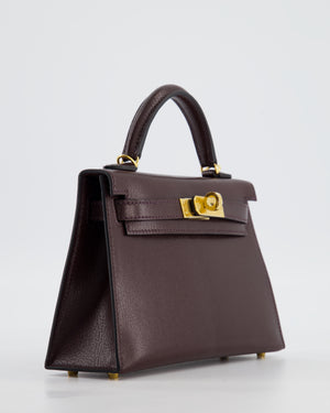 *SUPER HOT* Hermès Mini Kelly II 20 Bag In Rouge Sellier Chèvre Chamkila Leather with Gold Hardware