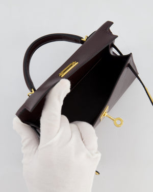 *SUPER HOT* Hermès Mini Kelly II 20 Bag In Rouge Sellier Chèvre Chamkila Leather with Gold Hardware