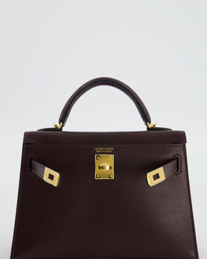 *SUPER HOT* Hermès Mini Kelly II 20 Bag In Rouge Sellier Chèvre Chamkila Leather with Gold Hardware
