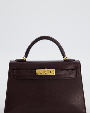*SUPER HOT* Hermès Mini Kelly II 20 Bag In Rouge Sellier Chèvre Chamkila Leather with Gold Hardware