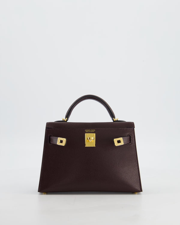 *SUPER HOT* Hermès Mini Kelly II 20 Bag In Rouge Sellier Chèvre Chamkila Leather with Gold Hardware