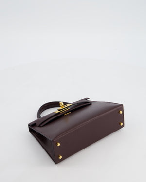 *SUPER HOT* Hermès Mini Kelly II 20 Bag In Rouge Sellier Chèvre Chamkila Leather with Gold Hardware