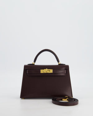 *SUPER HOT* Hermès Mini Kelly II 20 Bag In Rouge Sellier Chèvre Chamkila Leather with Gold Hardware