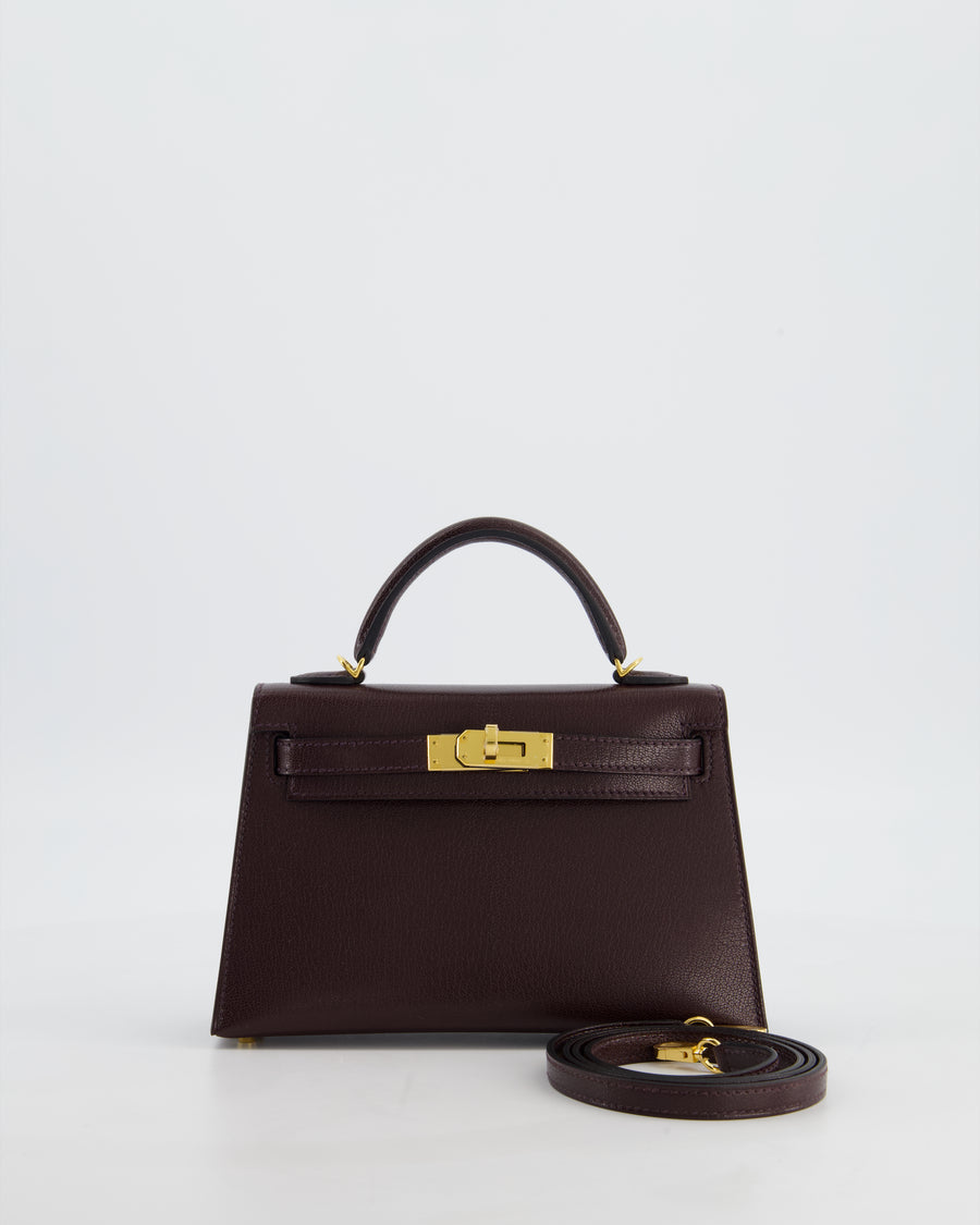 *SUPER HOT* Hermès Mini Kelly II 20 Bag In Rouge Sellier Chèvre Chamkila Leather with Gold Hardware