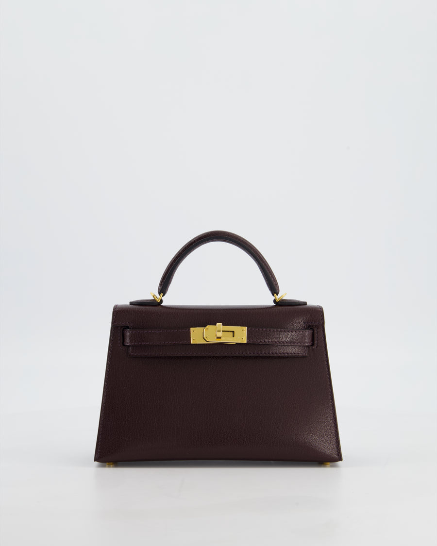 *SUPER HOT* Hermès Mini Kelly II 20 Bag In Rouge Sellier Chèvre Chamkila Leather with Gold Hardware