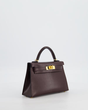 *SUPER HOT* Hermès Mini Kelly II 20 Bag In Rouge Sellier Chèvre Chamkila Leather with Gold Hardware