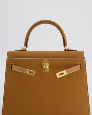 *HOLY GRAIL* Hermès Kelly 25 Sellier Bag in Gold Epsom Leather with Gold Hardware