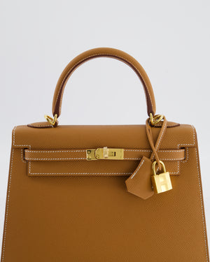 *HOLY GRAIL* Hermès Kelly 25 Sellier Bag in Gold Epsom Leather with Gold Hardware