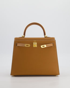 *HOLY GRAIL* Hermès Kelly 25 Sellier Bag in Gold Epsom Leather with Gold Hardware