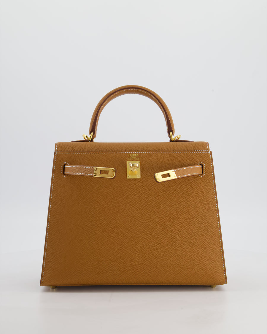 *HOLY GRAIL* Hermès Kelly 25 Sellier Bag in Gold Epsom Leather with Gold Hardware