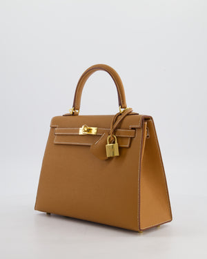 *HOLY GRAIL* Hermès Kelly 25 Sellier Bag in Gold Epsom Leather with Gold Hardware