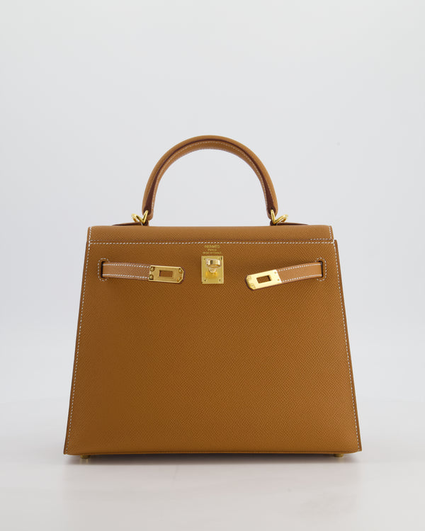 *HOLY GRAIL* Hermès Kelly 25 Sellier Bag in Gold Epsom Leather with Gold Hardware