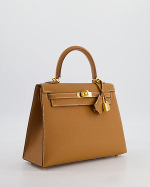 *HOLY GRAIL* Hermès Kelly 25 Sellier Bag in Gold Epsom Leather with Gold Hardware