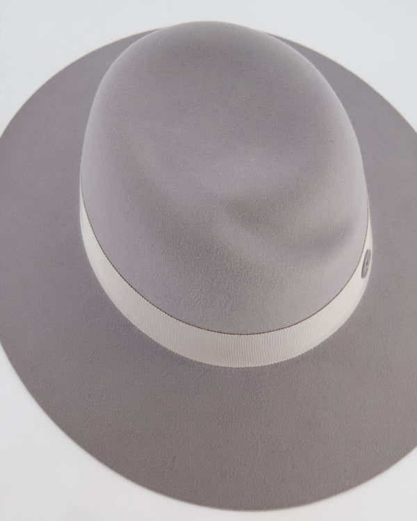 Maison Michel Grey Felt Fedora Hat Size M