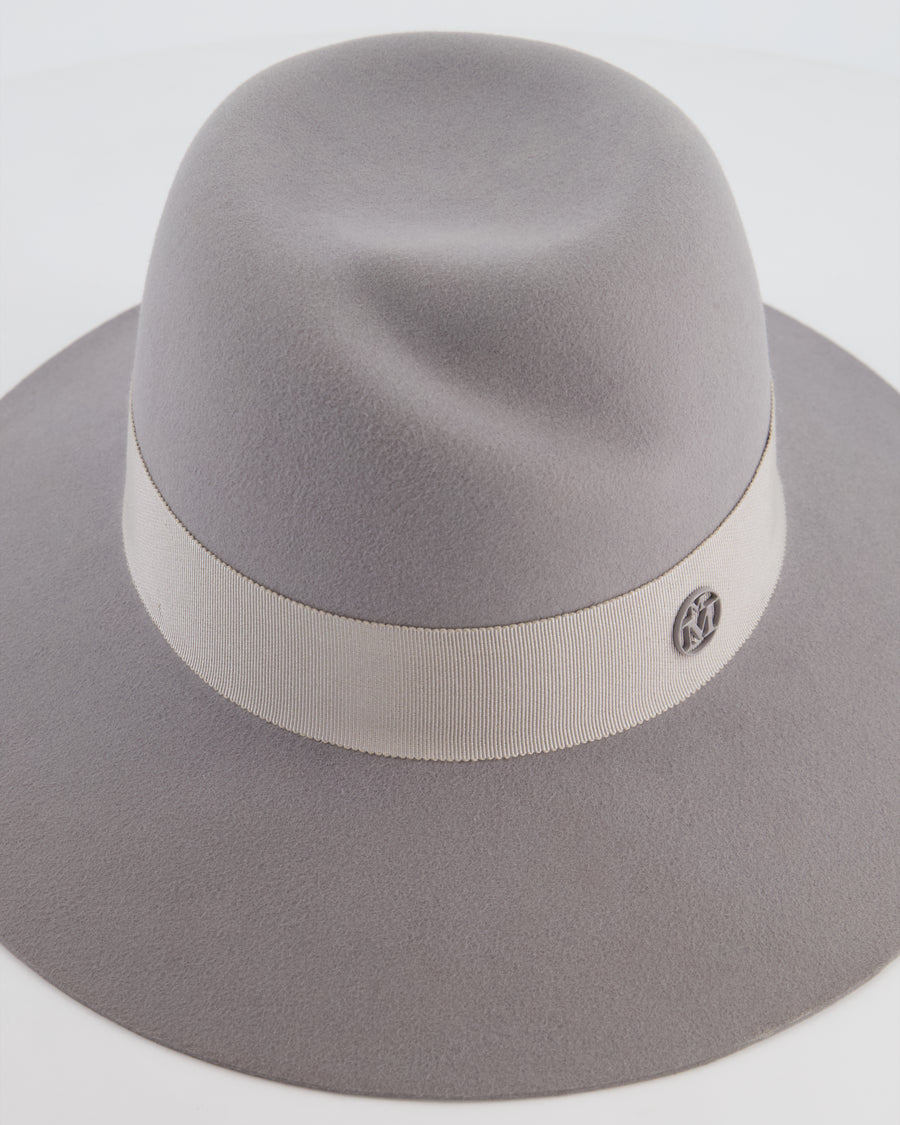 Maison Michel Grey Felt Fedora Hat Size M