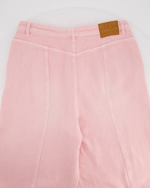 Chanel Wide Leg Pink Cotton Trousers with a Single CC Buckle Size FR 40 (UK 12)
