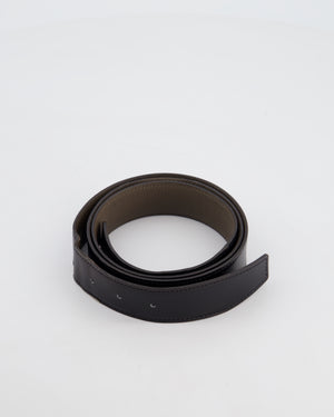 Hermes Double Sided Belt in Black and Etoupe 120cm