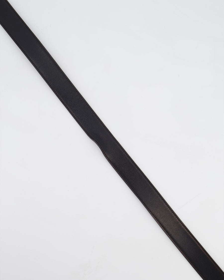 Hermes Double Sided Belt in Black and Etoupe 120cm