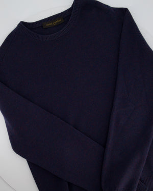 Louis Vuitton Dark Blue Crew Neck Cashmere Sweater Size L (UK 42-44)