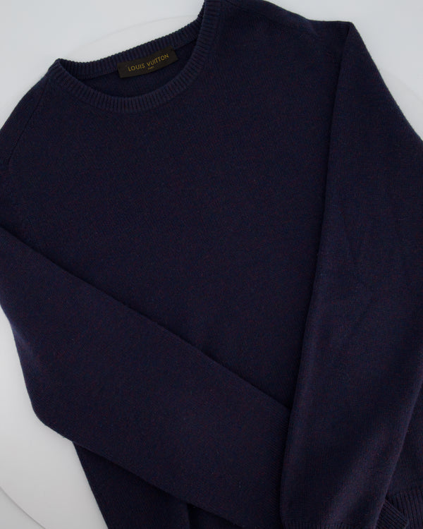 Louis Vuitton Dark Blue Crew Neck Cashmere Sweater Size L (UK 42-44)