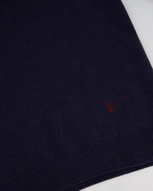 Louis Vuitton Dark Blue Crew Neck Cashmere Sweater Size L (UK 42-44)