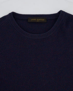 Louis Vuitton Dark Blue Crew Neck Cashmere Sweater Size L (UK 42-44)