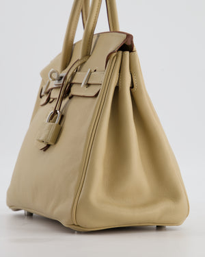 *FIRE PRICE* Hermès Birkin 25 Retourne Bag in Parchemin Swift Leather with Palladium Hardware