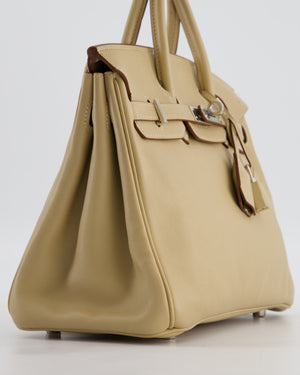 *FIRE PRICE* Hermès Birkin 25 Retourne Bag in Parchemin Swift Leather with Palladium Hardware