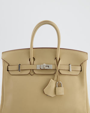 *FIRE PRICE* Hermès Birkin 25 Retourne Bag in Parchemin Swift Leather with Palladium Hardware