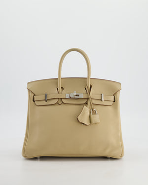 *FIRE PRICE* Hermès Birkin 25 Retourne Bag in Parchemin Swift Leather with Palladium Hardware