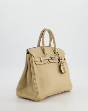 *FIRE PRICE* Hermès Birkin 25 Retourne Bag in Parchemin Swift Leather with Palladium Hardware