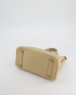 *FIRE PRICE* Hermès Birkin 25 Retourne Bag in Parchemin Swift Leather with Palladium Hardware