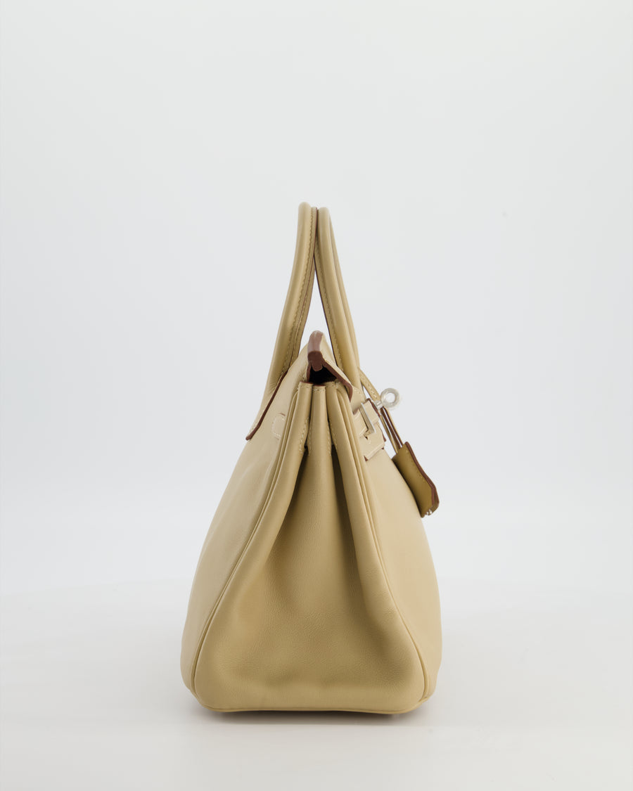 *FIRE PRICE* Hermès Birkin 25 Retourne Bag in Parchemin Swift Leather with Palladium Hardware