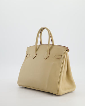 *FIRE PRICE* Hermès Birkin 25 Retourne Bag in Parchemin Swift Leather with Palladium Hardware