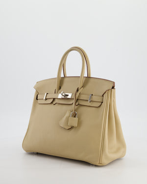 *FIRE PRICE* Hermès Birkin 25 Retourne Bag in Parchemin Swift Leather with Palladium Hardware