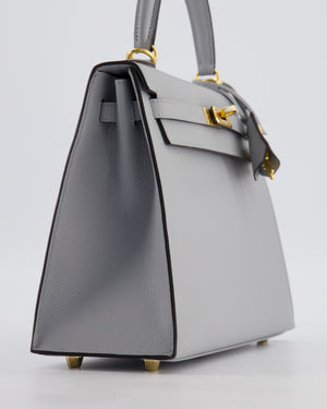 *HOLY GRAIL* Hermès Kelly 25 Sellier Bag in Bleu Glacier Epsom Leather with Gold Hardware