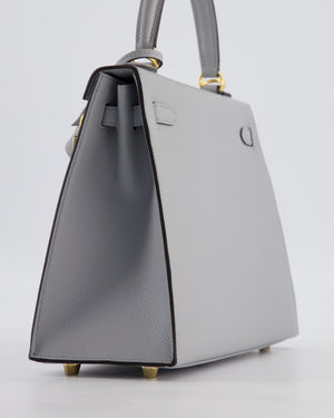 *HOLY GRAIL* Hermès Kelly 25 Sellier Bag in Bleu Glacier Epsom Leather with Gold Hardware