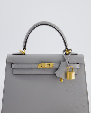 *HOLY GRAIL* Hermès Kelly 25 Sellier Bag in Bleu Glacier Epsom Leather with Gold Hardware