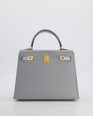 *HOLY GRAIL* Hermès Kelly 25 Sellier Bag in Bleu Glacier Epsom Leather with Gold Hardware