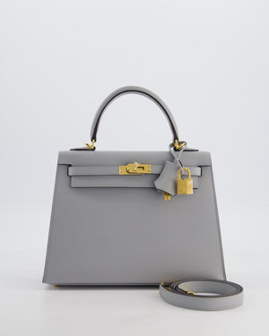 *HOLY GRAIL* Hermès Kelly 25 Sellier Bag in Bleu Glacier Epsom Leather with Gold Hardware