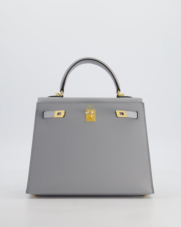 *HOLY GRAIL* Hermès Kelly 25 Sellier Bag in Bleu Glacier Epsom Leather with Gold Hardware