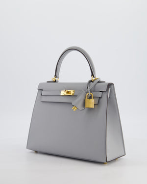 *HOLY GRAIL* Hermès Kelly 25 Sellier Bag in Bleu Glacier Epsom Leather with Gold Hardware