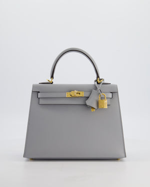*HOLY GRAIL* Hermès Kelly 25 Sellier Bag in Bleu Glacier Epsom Leather with Gold Hardware