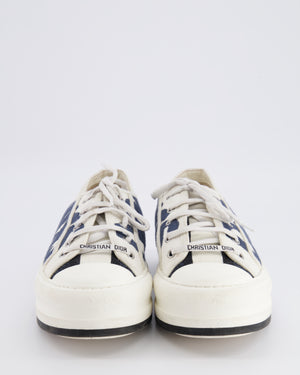 Christian Dior White and Navy Leather and Canvas Miss Dior Trainers Size EU 40