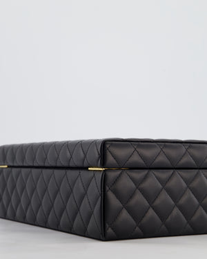 *HOT* Chanel Black Quilted Jewellery Box in Lambskin Leather with Gold Hardware